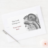 ヴィンテージ滑空機イラストレーション蔵書票 長方形シール (封筒)