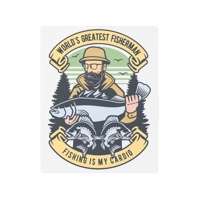 ヴィンテージ漁師ポスターメタルウォールアート メタルプリント (正面)