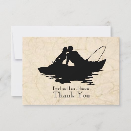 ヴィンテージ漁師愛好家船感謝していあなた サンキューカード (裏面)