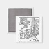 ヴィンテージ漫画の小さな少年 マグネット (正面/裏面)