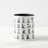 ヴィンテージ漫画の白黒漫画ファンニー マグカップ (中央)