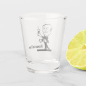 ヴィンテージ漫画の白黒漫画 ショットグラス (裏面)