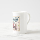 ヴィンテージ漫画イタリア旅行のポストカード。 ボーンチャイナマグカップ (正面右)