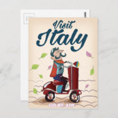 ヴィンテージ漫画イタリア旅行のポストカード。 ポストカード (正面/裏面)