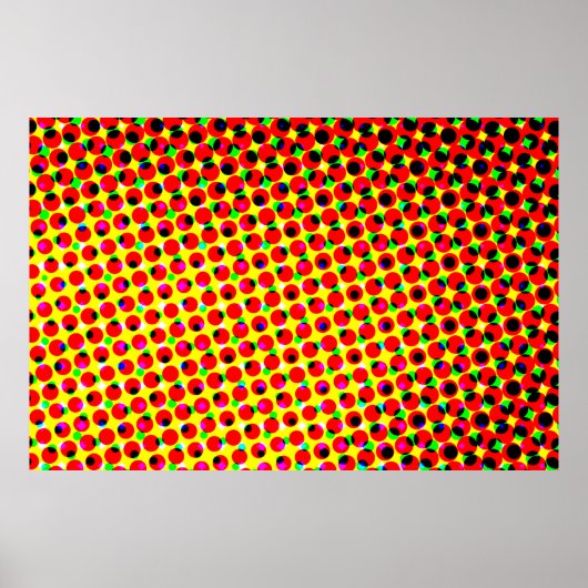 ヴィンテージ漫画カラフルハーフトーン背景 ポスター (正面)