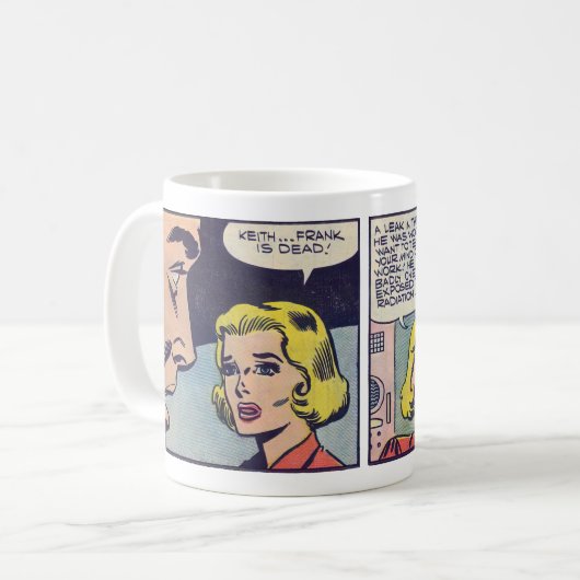 ヴィンテージ漫画ストリップ「キース…フランクは死んだ！」 コーヒーマグカップ (正面左)