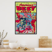 ヴィンテージ漫画ストリップ –  ポスター (キッチン)