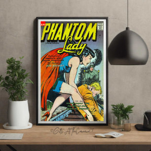 ヴィンテージ漫画ファンタジーファントム女性 ポスター