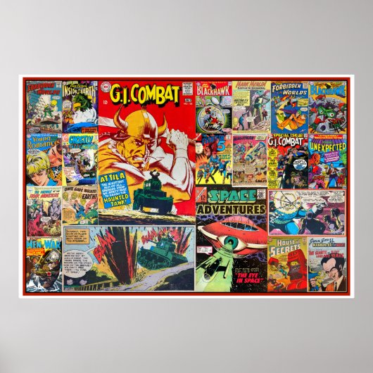 ヴィンテージ漫画ブックアートイラスト ポスター (正面)