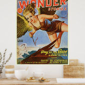 ヴィンテージ漫画ブックカバー疑問に思" ポスター (キッチン)