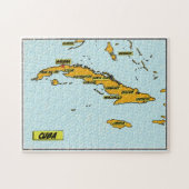 ヴィンテージ漫画ブックキューバの地図 ジグソーパズル (横)