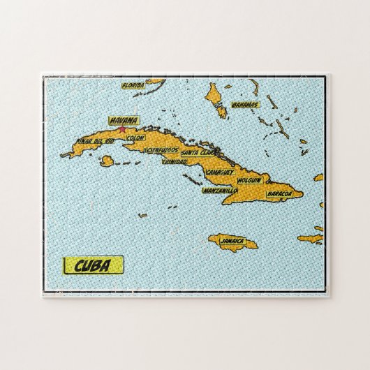 ヴィンテージ漫画ブックキューバの地図 ジグソーパズル (横)