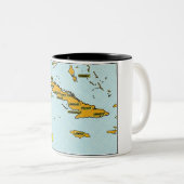 ヴィンテージ漫画ブックキューバの地図 ツートーンマグカップ (正面右)