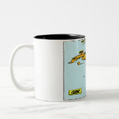 ヴィンテージ漫画ブックキューバの地図 ツートーンマグカップ (左)