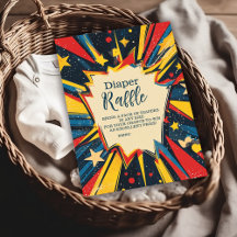 ヴィンテージ漫画ブックボーイベビーシャワーおむつラッフル