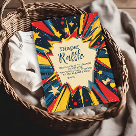 ヴィンテージ漫画ブックボーイベビーシャワーおむつラッフル エンクロージャーカード