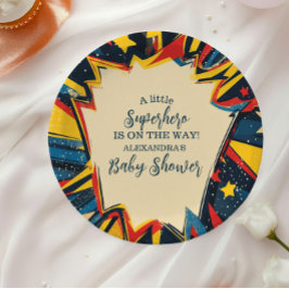 ヴィンテージ漫画ブックボーイベビーシャワー ペーパープレート