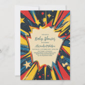 ヴィンテージ漫画ブックボーイベビーシャワー 招待状 (正面)