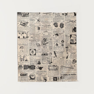 ヴィンテージ漫画ブック分類広告ページタペストリ タペストリー