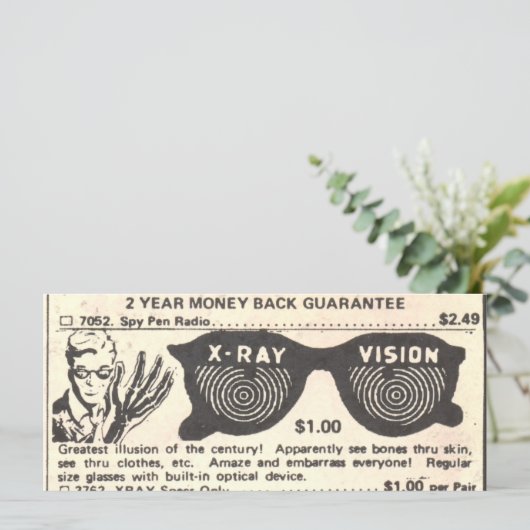 ヴィンテージ漫画ブックX線仕様ノートカード (スタンド正面)