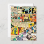 ヴィンテージ漫画レイアウトボクシングジャーナリスト・ロマンス  案内ポストカード (正面/裏面)