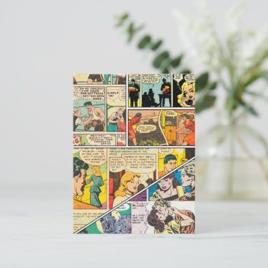 ヴィンテージ漫画レイアウトボクシングジャーナリスト・ロマンス  案内ポストカード (スタンド正面)