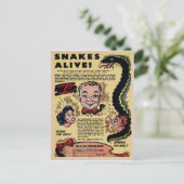 ヴィンテージ漫画通信販売ヘビ広告 ポストカード (スタンド正面)