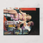 ヴィンテージ漫画風変わりハロウィーン ポストカード (正面)