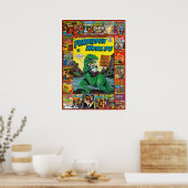 ヴィンテージ漫画BOOKは1950S-60Sをカバー ポスター (キッチン)