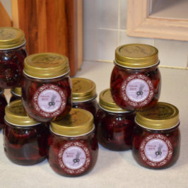 ヴィンテージ漬けビーツ日付カスタム付きラベル濃色 ラウンドシール