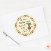 ヴィンテージ漬けビーツ日付キャニングラベルV2 ラウンドシール (封筒)