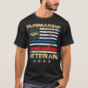 ヴィンテージ潜水艦退役軍人米国国旗、退役軍人 Tシャツ