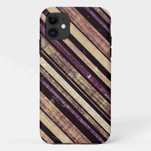 ヴィンテージ濃い紫のストライプ模様 Case-Mate iPhoneケース (裏面)