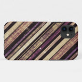 ヴィンテージ濃い紫のストライプ模様 Case-Mate iPhoneケース (裏面(横))