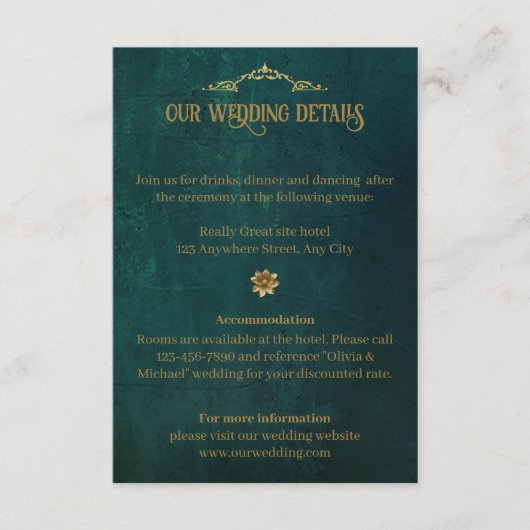 ヴィンテージ濃い緑 エンクロージャーカード (正面)