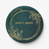ヴィンテージ濃い緑 ペーパープレート (正面)