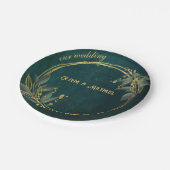 ヴィンテージ濃い緑 ペーパープレート (アングル)