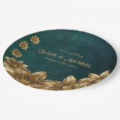 ヴィンテージ濃い緑 ペーパープレート (アングル)