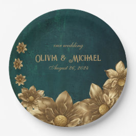 ヴィンテージ濃い緑 ペーパープレート