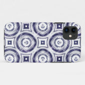 ヴィンテージ濃い青の円抽象芸術 Case-Mate iPhoneケース (裏面(横))
