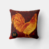 ヴィンテージ火の鶏の年2017モノグラム枕 クッション (裏面)