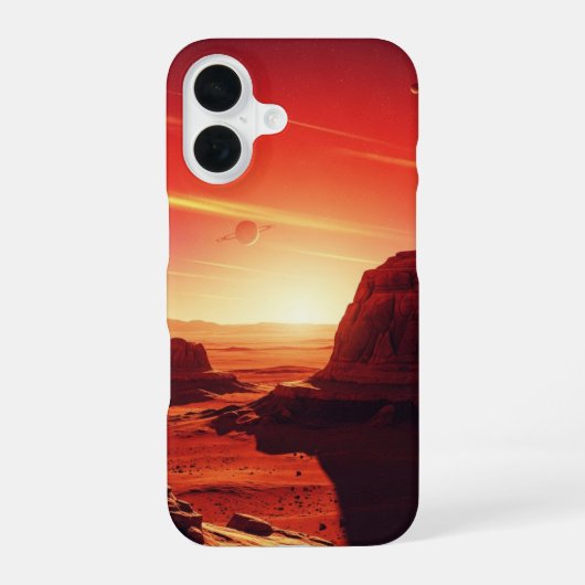 ヴィンテージ火星の風景 iPhone 16ケース (裏面)