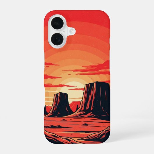 ヴィンテージ火星の風景 iPhone 16ケース (裏面)