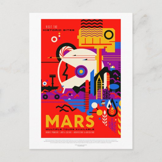 ヴィンテージ火星歴史的遺跡 宇宙旅行 ポストカード (正面)