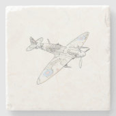 ヴィンテージ火炎戦闘機アンティーク機 ストーンコースター (正面)