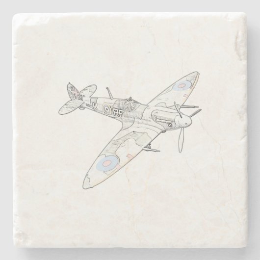 ヴィンテージ火炎戦闘機アンティーク機 ストーンコースター (正面)