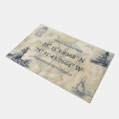 ヴィンテージ灯台の航海の座標 ドアマット (アングル)