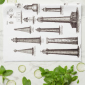 ヴィンテージ灯台コレクション キッチンタオル (折り畳み)