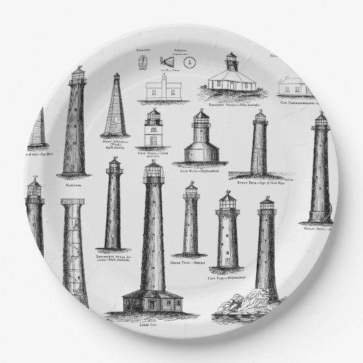ヴィンテージ灯台コレクション ペーパープレート (正面)