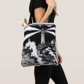 ヴィンテージ灯台 トートバッグ (クローズアップ)